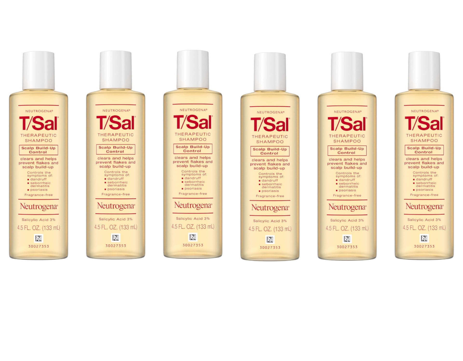 Neutrogena T/Sal Therapeutic Maximum Strength Shampoo 4.50 oz (Pack of 6)