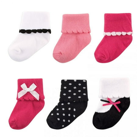 UPC: 0660168261271 | Luvable Friends Baby Girl Newborn and Baby Socks Set Pink Black 12-24 Months