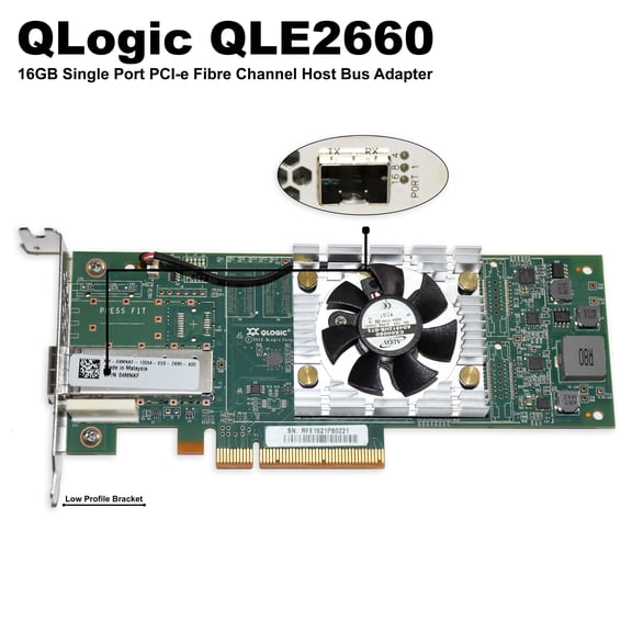 Pre-Owned Dell QLogic QLE2660L 16Gb Fibre Channel Single Port Host Bus Adapter  4MNKF