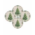 thumbnail image 7 of 15 Inch Round Placemats Set of 4, Green Christmas Tree Non Slip Heat Insulation PP Table Mats, Xmas Botanical Berry Snowflake Washable Place Mats for Kitchen Dining Party Table Decor, 7 of 7