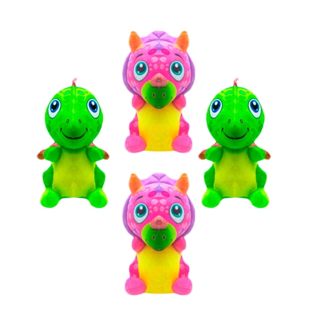 Paquete de 4 Piezas de Peluche de Dinosaurio Importadora la Merced Multicolor