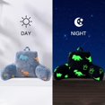 thumbnail image 5 of Reading Pillow Glow in The Dark Bed Rest Wedge Kids Glow Backrest Pillow Dinosaur Print with Arms Back Support for Sitting Up in Bed Cushion, Orange-Blue, 5 of 16