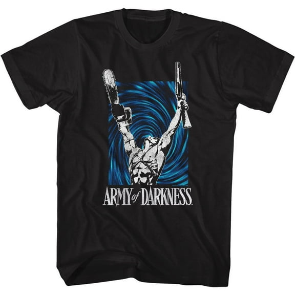 Army of Darkness Ash and Portal Black Adult T-Shirt