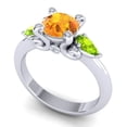 thumbnail image 2 of 2.50 T.C.W Round Cut Citrine & Peridot Gemstone Stylish Wedding Ring for Girls Solid 18K White Gold Size 9 by Diamond-Capitals, 2 of 8