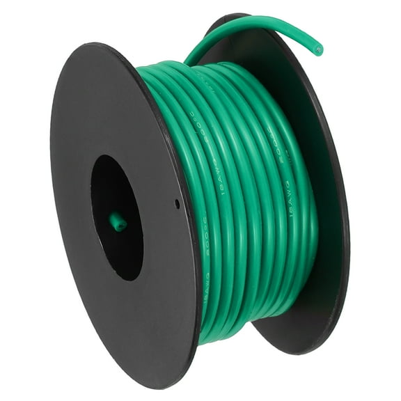 Uxcell 18 AWG Flexible Silicone Wire 9m/30ft Tinned Copper Electrical Wire Green