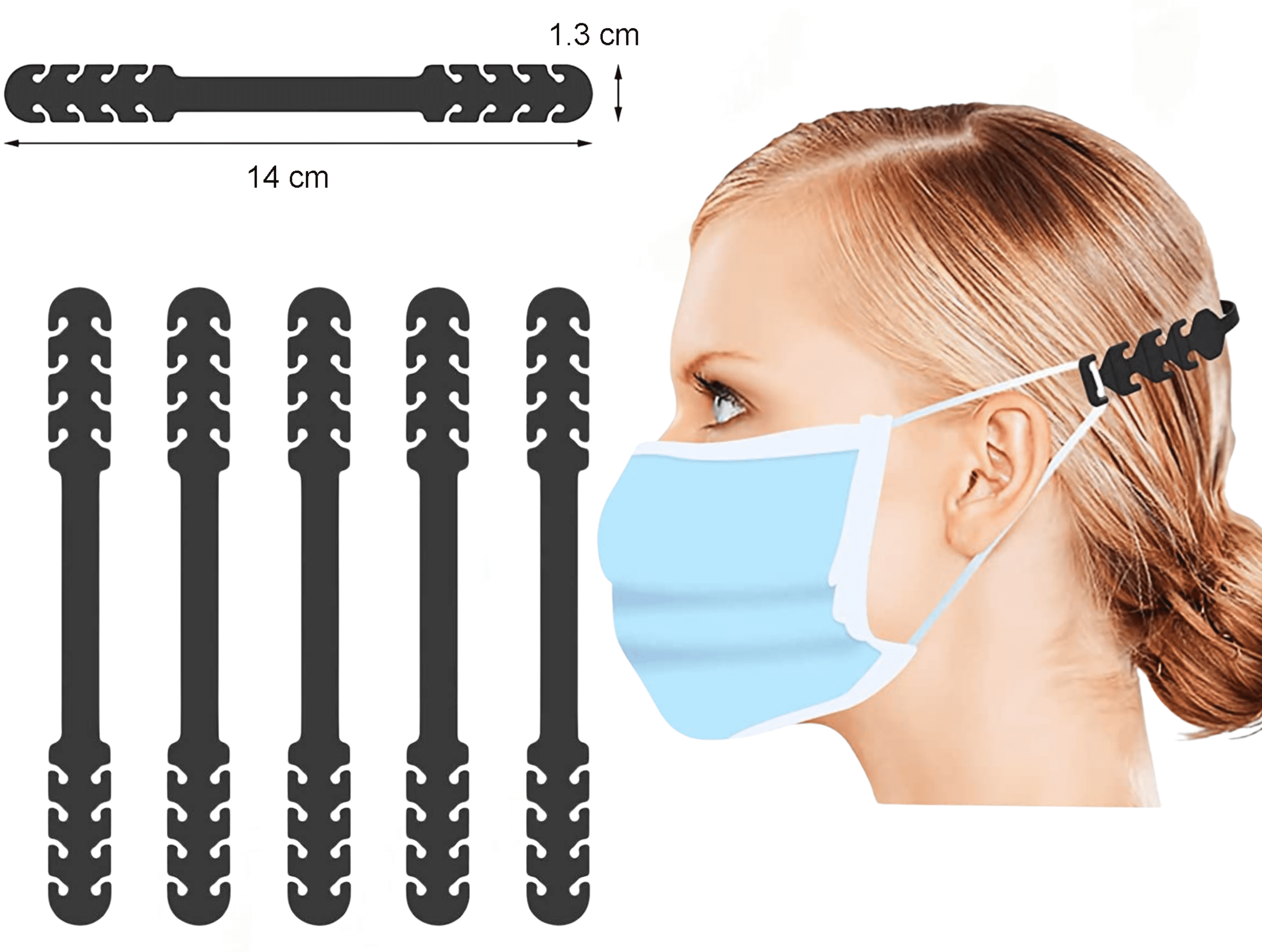 20pcs Silicone Mask Holder Mask Lanyards Mask Extension Strap Buckle, Mask Accessories, Non-Elastic Anti-Slip Mask Extender Buckle for Slim Strap/Ear Loop