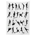 thumbnail image 3 of Ambesonne Soccer Tablecloth Rectangular Table Cover, Football Silhouettes, 60"x84", Black White, 3 of 4