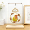 thumbnail image 4 of SLYNSHome Bird Chew Toys,Natural Wood Ring Toys Beige Parrot Hanging Cage Toy Bird Perch Stand for Small Bird, 4 of 6