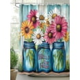 thumbnail image 2 of Home Floral Vase Shower Curtain, Vintage Blue Wood Textured Bathroom Decor Curtains Set with Hooks, Waterproof Fabric Home Accessories， Stall 36 X 72 Inch, 2 of 6