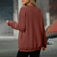 thumbnail image 6 of Tawop Sweatshirts Pullovers Womens Tops Womens Sweatshirts Crew Neck Long Sleeve Solid Brown XL, 6 of 9