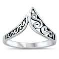 thumbnail image 1 of Wholesale Filigree Swirl Open Chevron Ring .925 Sterling Silver Band Jewelry Female Male Size 6, 1 of 4