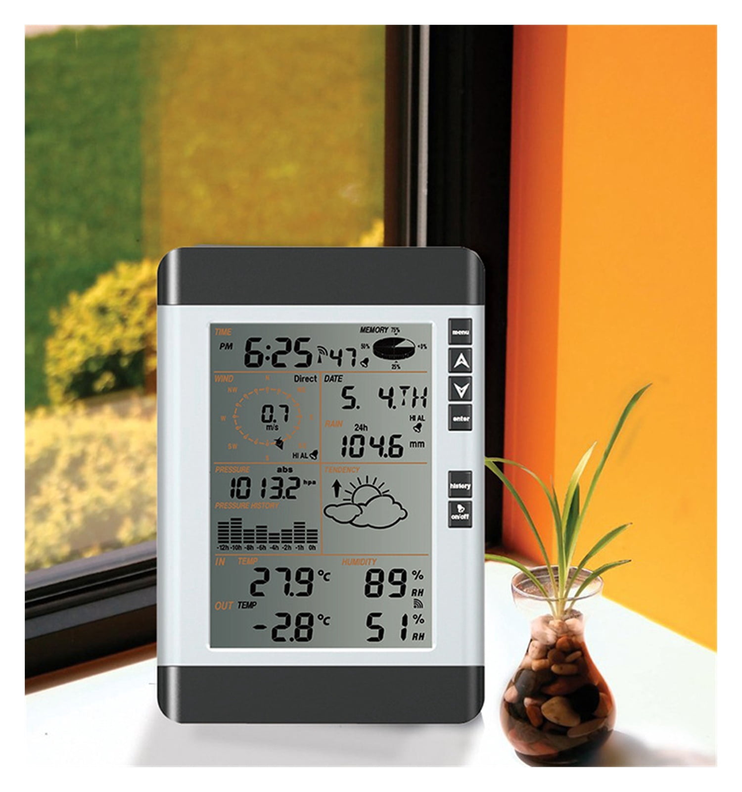 Weather Forecast Machine Small Home Weather Station Anemometer Rain Gauge Thermo-hygrometer Weather Meter ,Easy to Operate