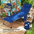 thumbnail image 5 of LYYHTY Folding Chaise Lounge Chair Outdoor Tanning Chair with Side Table, 5-Level Adjustable Beach Lounge Chair with Headrest, Side Pocket for Patio, Backyard, Beach, Poolside, Dark Blue, 5 of 9