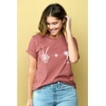thumbnail image 2 of Peace and Wine Women's Fashion Relaxed T-Shirt Tee Heather Rouge Medium, 2 of 3