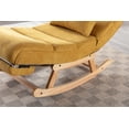 thumbnail image 4 of Rocking Chaise Lounge Indoor, Upholstered Glider Lounge Chair with Headrest, Lumbar Pillow and Adjustable Footrest, Accent Recliner Rocking Chair for Living Room, Bedroom, Yellow, 4 of 9