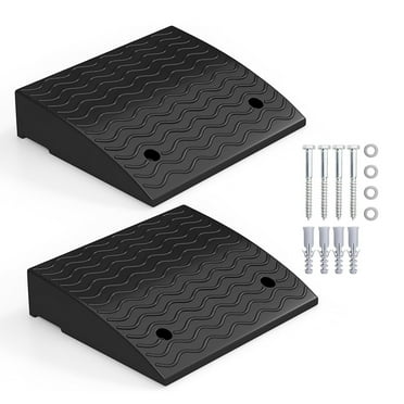 4.5" Threshold Ramp Set, 2 PCs Rubber Curb Ramps, Car Ramps, Heavy Duty Ramp Slope for Driveway, Sidewalk, Loading Dock, Cars, Wheelchairs, Bikes, Motorcycles,