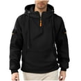 thumbnail image 6 of Mens Hoodies Fleece Lined Sweatshirts with Pockets and Zipper Long Sleeve Loose Pullover Thermal Warm Solid Athletic Workout Hiking Hoodie & Sweatshirt, 6 of 7
