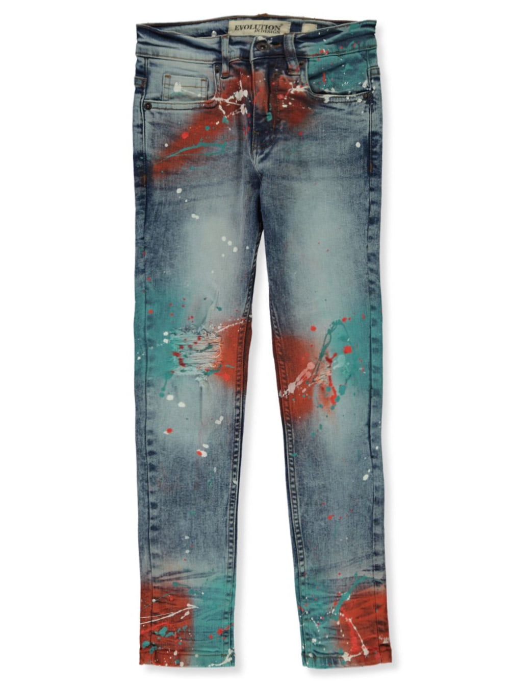 Evolution In Design Boys' Spray Paint Jeans sky blue, 16 (Big Boys