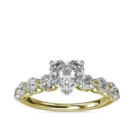 IGI Certified 2.50 Ct Genuine Heart Cut Lab Grown Diamond (E/VVS2) Solitiare Ring For Bridal Solid 14K Yellow Gold Size 6 by Diamond-Capitals