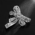 thumbnail image 5 of Rhinestone Bow Brooch Pin for Women Shiny CZ Crystal Pearl Dangling Ribbon Bow Knot Lapel Pins Wedding Party Dance Banquet Dress Suit Shirt Scraf Clip for Clothes Accessories Jewelry, 5 of 6