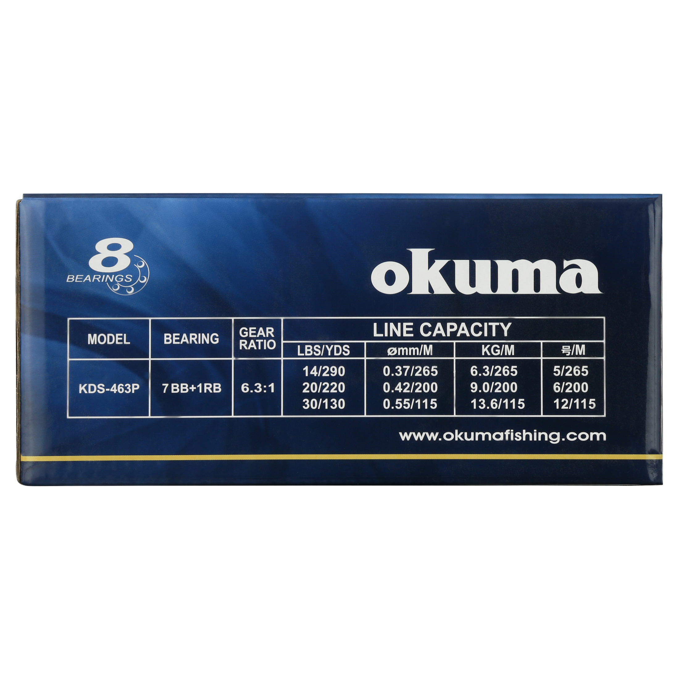 KDS-463, 130 yds-14kg, Paddle Handle) Okuma Komodo SS Large Capacity Low  Profile Baitcaster