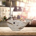 thumbnail image 4 of Rustic Wooden Whale Tabletop Statue, Rustic Wooden Decorative Whale Figurine Carving Sculpture, Wooden Whale Nautical Ocean Beach Coastal Themed Home Decor-8" L, 4 of 5