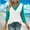 A361 Mint Green, variant on Clothes Under 5.00 Three Quarter Sleeve Tops for Women Trendy V Neck T Shirts Summer Tunic Ladies Tops Loose Business Casual Blouses Fashion Going Out Tops Ropa Mujer