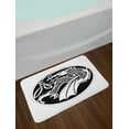thumbnail image 2 of Celtic Bath Mat, Astronomical Druidic of a Mythical Dragon in Round Shape Form Background, Plush Bathroom Decor Mat with Non Slip Backing, 29.5" X 17.5", Black and White, by Ambesonne, 2 of 2