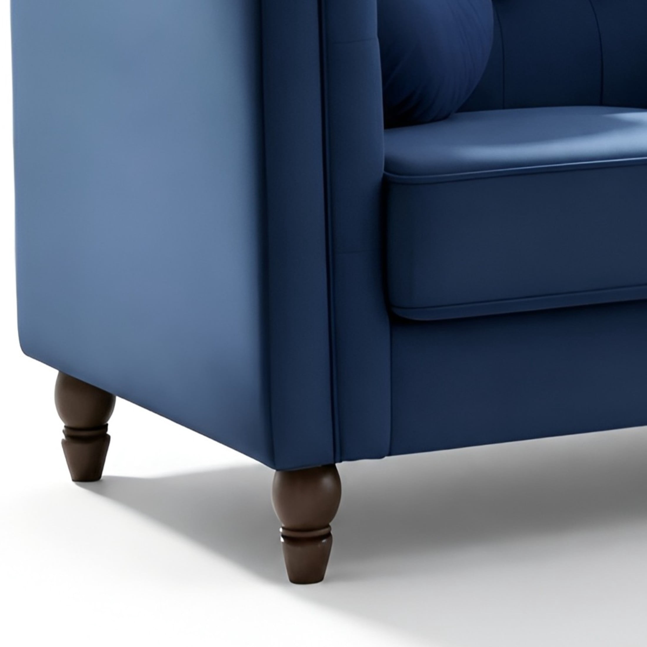 GDF Studio 58.3" Loveseat with Button-Tufted Crushed Velvet Upholstery & Tapered Wood Legs, Deep Blue