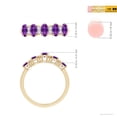 thumbnail image 4 of ANGARA Natural Five Stone 1 ct Amethyst and Diamond Wedding Ring in 14K Yellow Gold for Women (Size-5x3mm) | February Birthstone, Birthday, Anniversary, Jewelry Gift for Women | Natural Amethyst Ring, 4 of 8