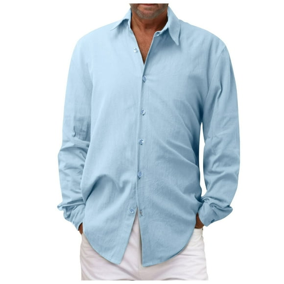 Ketyyh-chn99 Big And Tall Shirts for Men 2024 Summer Tops Pocket Blouse Short Sleeve Dress Shirts for Men Mens Shirts Short Sleeve Blue,L