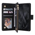 thumbnail image 3 of Dteck for Google Pixel 8 Pro Wallet Case, Soft Leather Zipper Wallet Case Magnetic Buckle Flip Cover with 5 Card Slots/Photo Pocks/Lanyard Strap for Google Pixel 8 Pro 2023, black, 3 of 6