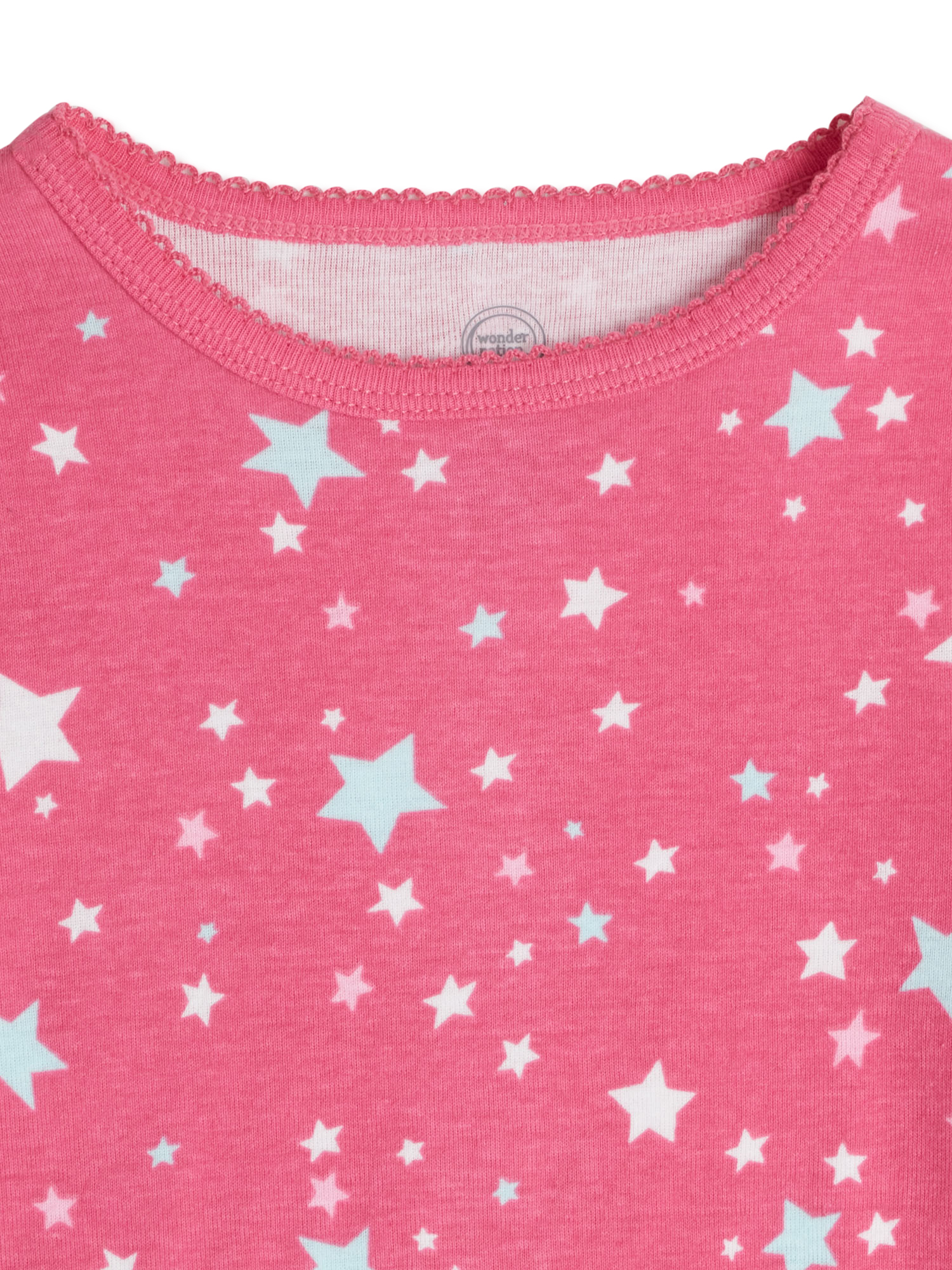 Wonder Nation Baby Toddler Girl Short Sleeve Pajamas, 4-Piece, Sizes 12M-5T