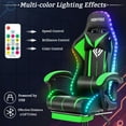thumbnail image 3 of Hoffree Gaming Chair Massage Computer Chair with Footrest and Lumbar Support  Height Adjustable Gamer Chair with 360°-Swivel Seat and Headrest and for Office or Gaming, 3 of 9