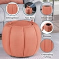thumbnail image 4 of Convenience Concepts Designs4Comfort Daisy Storage Ottoman with Reversible Tray Lid, Coral Fabric, 4 of 9