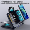 thumbnail image 2 of 15W Wireless Chargers Stand 5 In1 LED Digital Alarm Clock Fast Charging Dock Station, 2 of 4