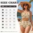 thumbnail image 7 of Xoenoiee Giraffe Flower Print Womens High Waisted Bikini Set Two Piece Swimsuits Tummy Control Tie Knot 2026 Bathing Suits with Drawstring Tie Side Bottom, Size XL, 7 of 7