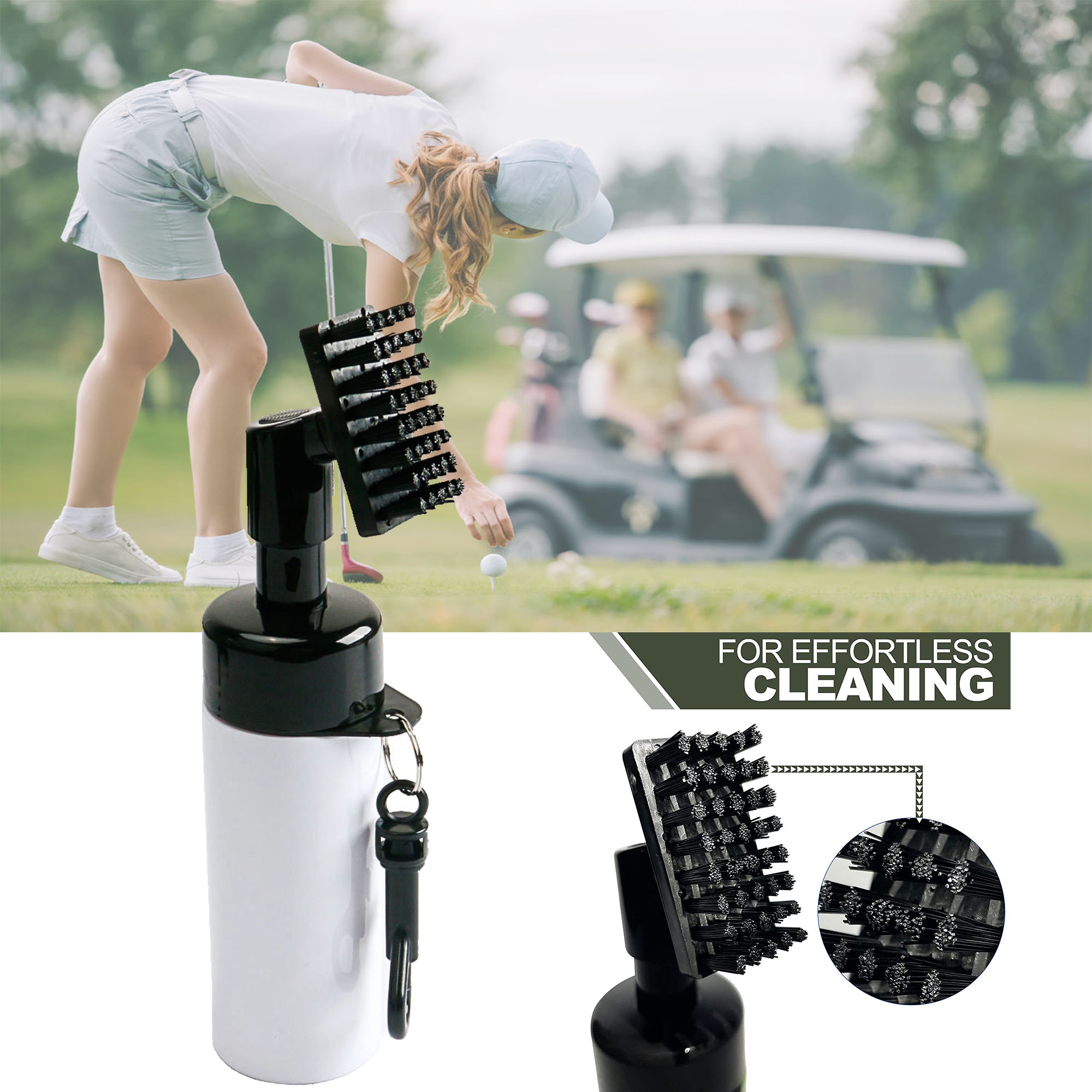 Bonsour Golf Club Cleaner Golf Club Brush with Squeeze Bottle Golf