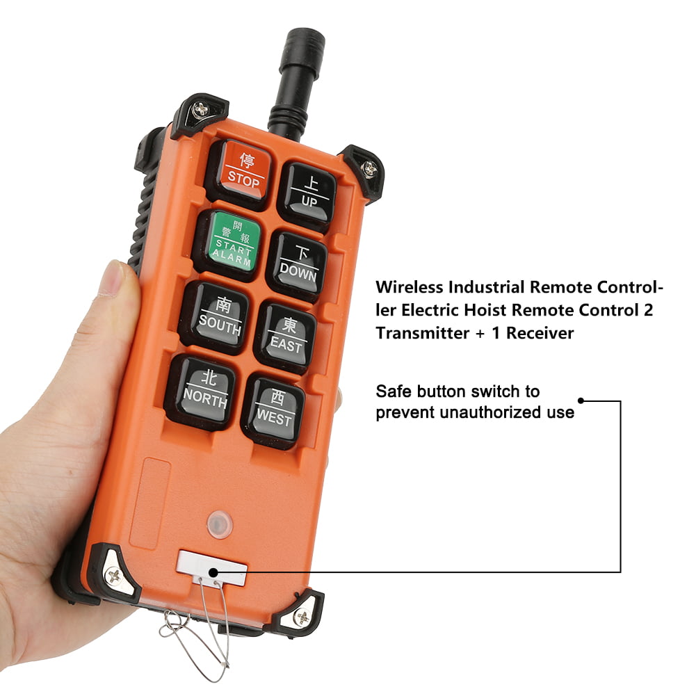 2 Transmitter 1 Receiver 380V Industrial Wireless Remote Controller 8 Buttons Hoist Remote Control System for Industrial Control