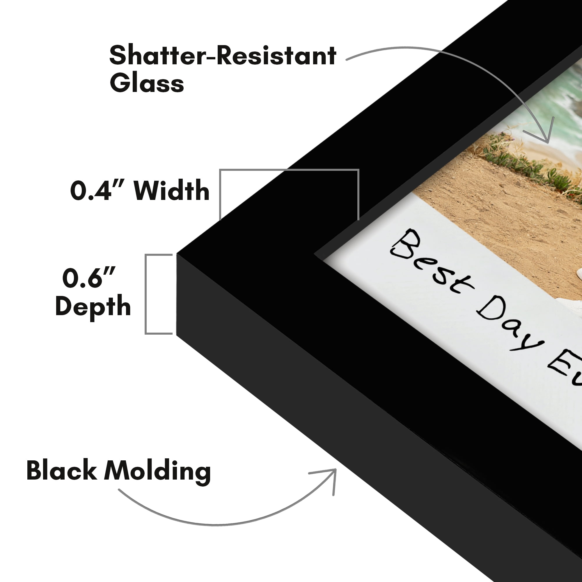 Americanflat 2x3 Picture Frame with Shatter-Resistant Glass 4 Pack Instant Print Photos Mini Frames - Black