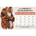 thumbnail image 2 of CURBODO Women's Halloween Vintage Checkered Cardigan Sweater Soft Chunky Knit Open Front Outerwear, 2 of 4