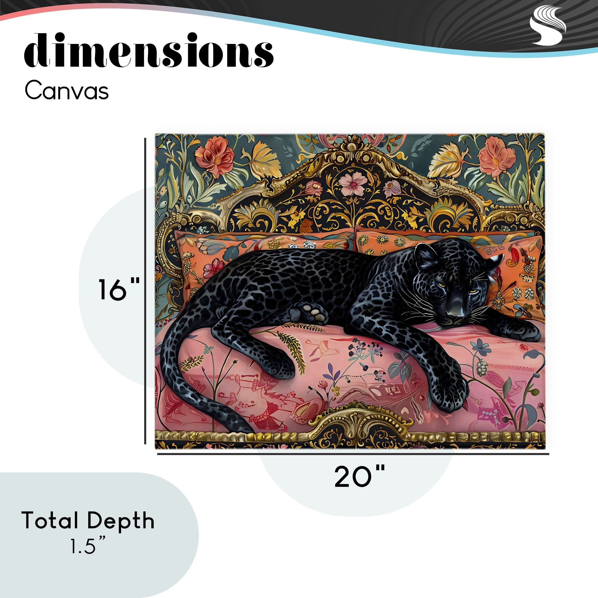 Stupell Industries Lazy Black Elegant Leopard Canvas Wall Art, design by Creative Studio