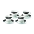 thumbnail image 1 of Elegant Durable and Colorful Porcelain Tea-Coffee Cups and Saucers Set - Black and Gold, 8 oz. Set of 4, 1 of 5