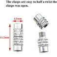 thumbnail image 3 of Silver Barrel Screw Type Twist Clasps Connector Fastener Cord End Cap Smooth Thread Big Hole Strong Hold Easy Twist Apart 11mm x 4mm for Bead Jewelry Necklaces Bracelets Waist Chains 10Pcs, 3 of 5