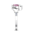 thumbnail image 4 of SuperJeweler 1 Carat Heart Shape Created Pink Sapphire and Diamond Claddagh Ring In Sterling Silver For Women, 4 of 6