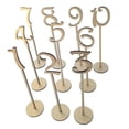 thumbnail image 2 of GUOOL Table Numbers, Decorative Table Number Holders, Wood Table Number Cards with Base, Place Card Holders for Wedding Anniversary 10pcs Golden, 2 of 9