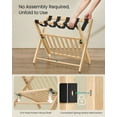 thumbnail image 5 of SONGMICS Solid Wood Luggage Rack, No Assembly Required, Foldable Suitcase Stand, Luggage Holder, with Storage Shelf, for Guest Room, Hotel, Bedroom, Natural Beige, 5 of 6