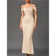 thumbnail image 4 of Vestido Maxi con Hombros Descubiertos, Corsé Fruncido, Ajustado, Vestidos Formales para Invitadas de Boda para Mujeres Albaricoque XL, 4 of 8
