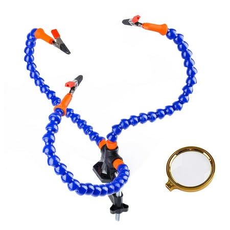 

GoolRC Helping Hands Soldering Station Table Clamp Soldering Station PCB Holder With Magnifier 3 Flexible Arms for RC Drone Car Models Soldering