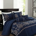 thumbnail image 3 of JML Comforter Set, King Size, 7-Piece Soft Microfiber Embroidery Design Bed in A Bag, 3 of 5